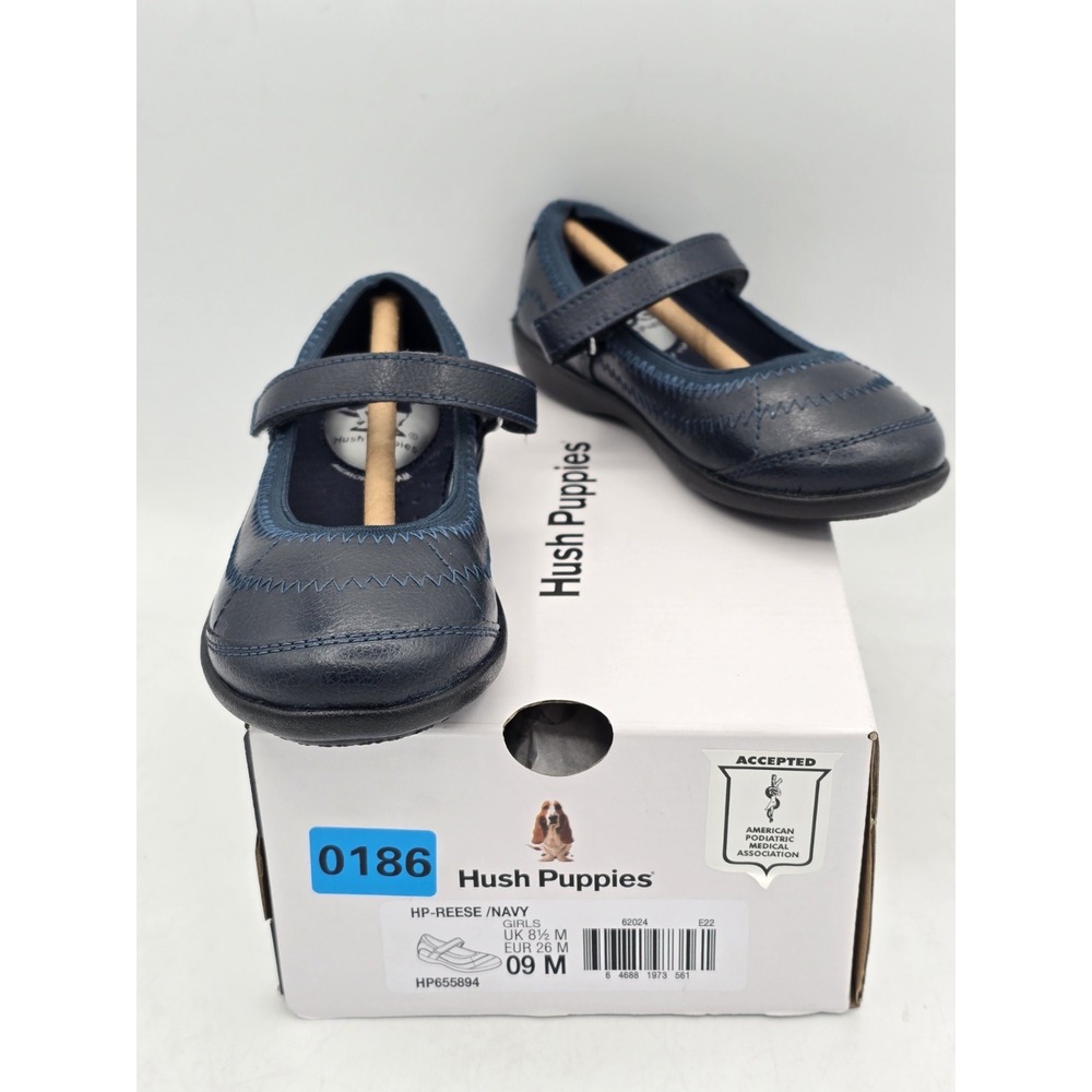 Hush Puppies Girls child Hp-reese Mary‎ Jane Flat, Navy, 9 M Little Kid US